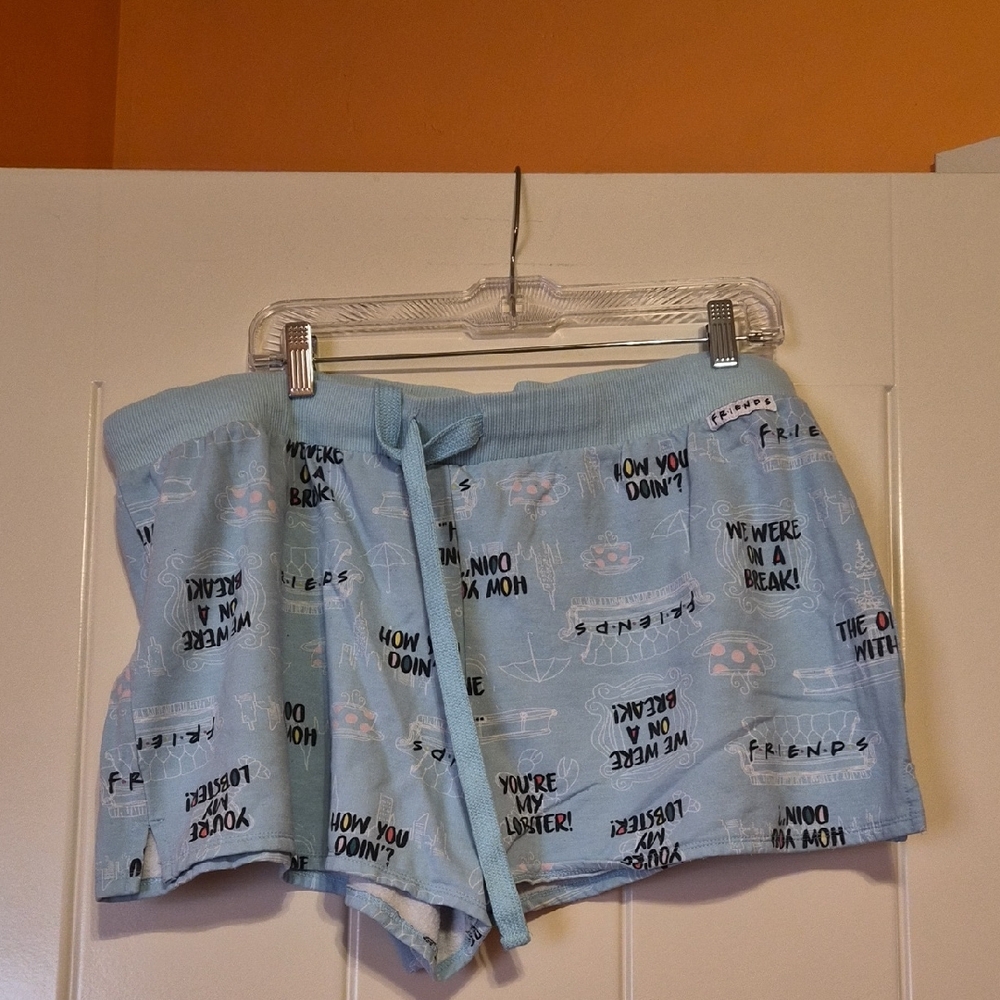 FRIENDS Themed Light Blue Women's High Waist Shorts
